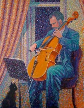 cat man-cello-cat
